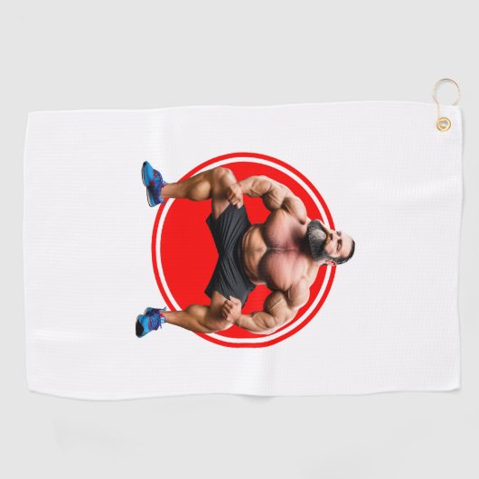 Musculair gebogen golfhanddoek (Horizontaal)