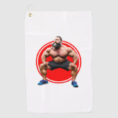 Musculair gebogen golfhanddoek (Voorkant)