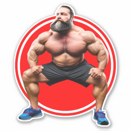 Musculair gebogen sticker (Voorkant)