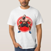 Musculair gebogen t-shirt (Voorkant)