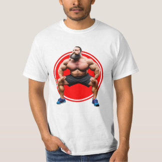 Musculair gebogen t-shirt