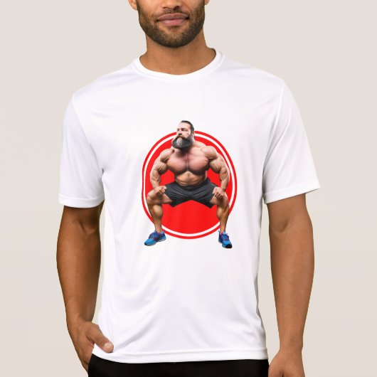 Musculair gebogen t-shirt (Voorkant)