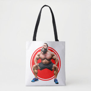 Musculair gebogen tote bag