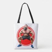 Musculair gebogen tote bag (Achterkant)