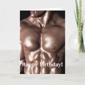 Musculair Man Chest Stomach Body Builder verjaarda Feestdagen Kaart (Voorkant)
