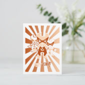 Musculair Mascot Briefkaart (Staand voorkant)