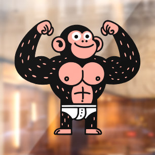 Musculair Raamsticker