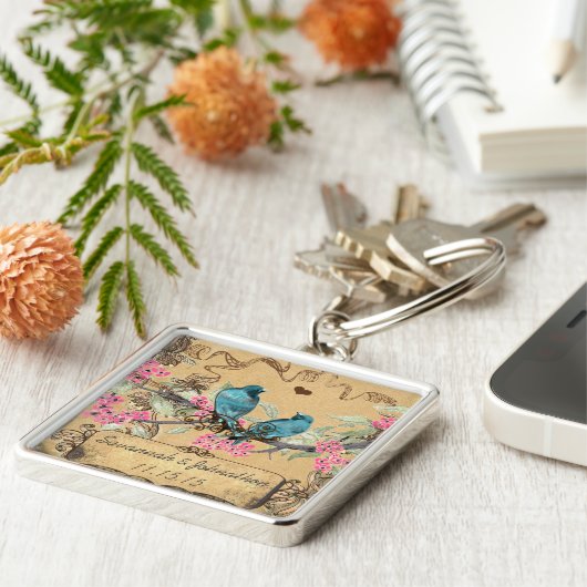 Musculair Sleutelhanger met hand getekend bloei (Zijkant)