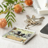 Musculair Sleutelhanger met hand getekend bloei (Zijkant)