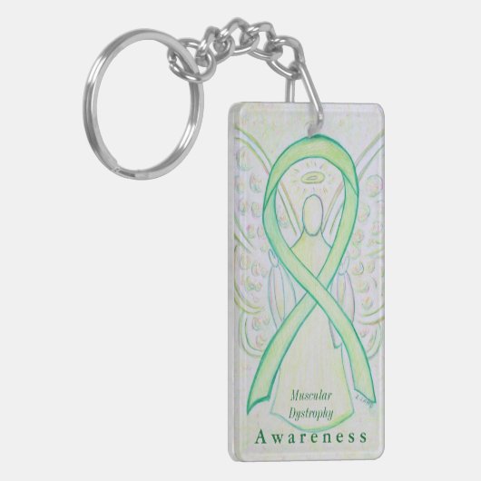 Musculaire dystrofie Angel Awareness Ribbon Sleute Sleutelhanger (Voorkant Links)