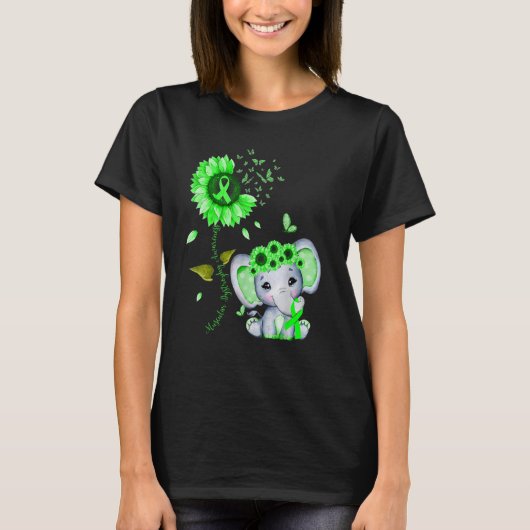 Musculaire dystrofie Bewustheid Groene Hippie Sunf T-shirt (Voorkant)