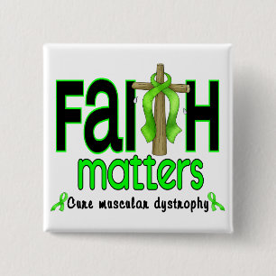 Musculaire dystrofie Vertrouwen Zaken Kruis 1 Vierkante Button 5,1 Cm
