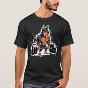 Muscular Doberman Gewichtheffen - Funny Gym T-shirt