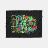 Muscular Gym Rat Bodybuilder Graffiti Workout Fitn Fleece Deken (Voorkant (Horizontaal))