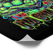 Muscular Gym Rat Bodybuilder Graffiti Workout Fitn Poster (Hoek)