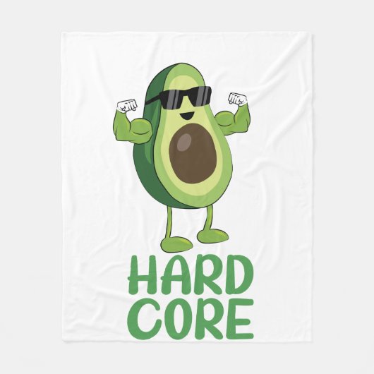 Muscular Hardcore Avocado Funny Fleece Deken (Voorkant)