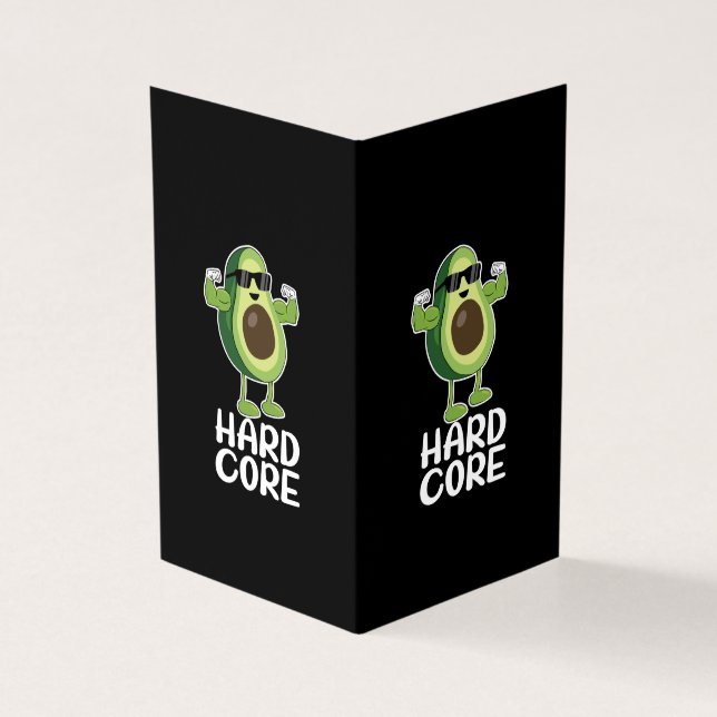 Muscular Hardcore Avocado Funny Kaart (Buitenkant)