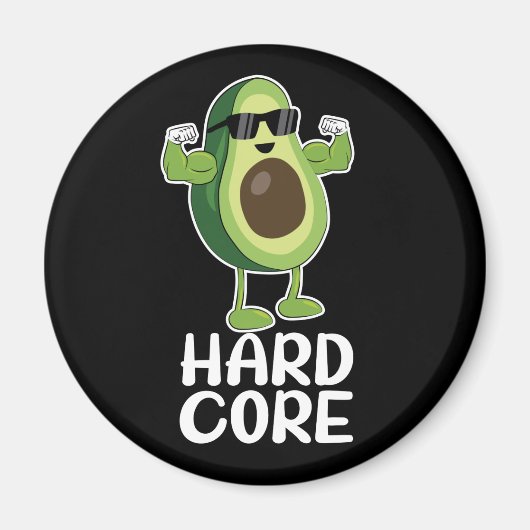 Muscular Hardcore Avocado Funny Magneet (Voorkant)