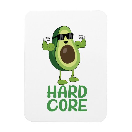 Muscular Hardcore Avocado Funny Magneet (Verticaal)