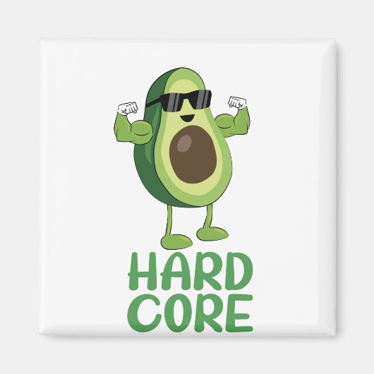 Muscular Hardcore Avocado Funny Magneet (Voorkant)