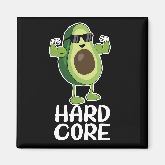 Muscular Hardcore Avocado Funny Magneet (Voorkant)