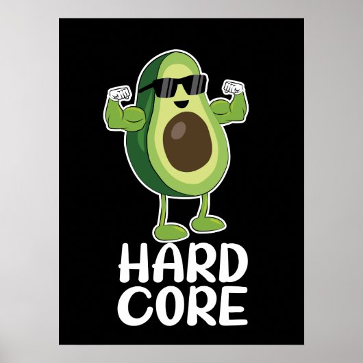 Muscular Hardcore Avocado Funny Poster (Voorkant)