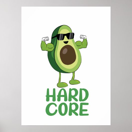 Muscular Hardcore Avocado Funny Poster (Voorkant)