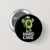 Muscular Hardcore Avocado Funny Ronde Button 5,7 Cm (Voorkant /achterkant)