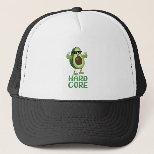 Muscular Hardcore Avocado Funny Trucker Pet (Voorkant)