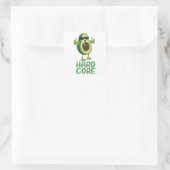 Muscular Hardcore Avocado Funny Vierkante Sticker (Tas)