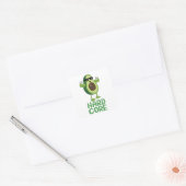 Muscular Hardcore Avocado Funny Vierkante Sticker (Envelop)