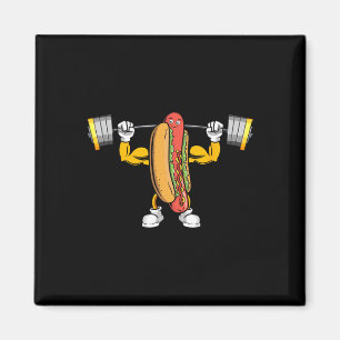 Muscular Hot Dog Deadlift Bodybuilding Fitness Fit Magneet
