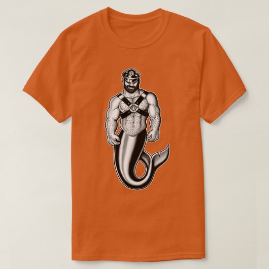 Muscular Leather Merman T-shirt (Design voorkant)