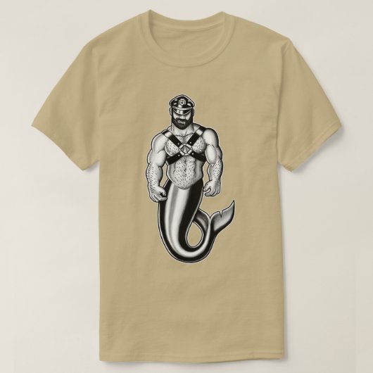 Muscular Leather Merman T-shirt (Design voorkant)