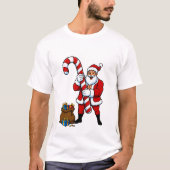 Muscular Santa Flexing! Winking Claus & Sweet Holi T-shirt (Voorkant)