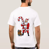 Muscular Santa Flexing! Winking Claus & Sweet Holi T-shirt (Achterkant)