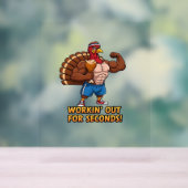 Muscular Turkey Gym Champion Funny Thanksgiving CL Acryl Bord (Neutraal)