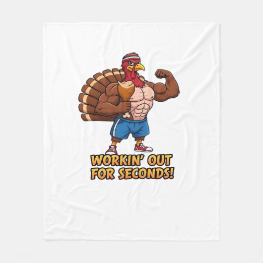 Muscular Turkey Gym Champion Funny Thanksgiving CL Fleece Deken (Voorkant)