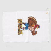 Muscular Turkey Gym Champion Funny Thanksgiving CL Golfhanddoek (Horizontaal)