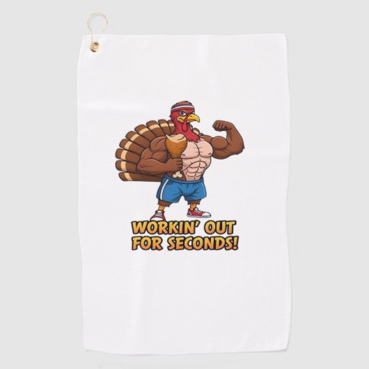 Muscular Turkey Gym Champion Funny Thanksgiving CL Golfhanddoek (Voorkant)
