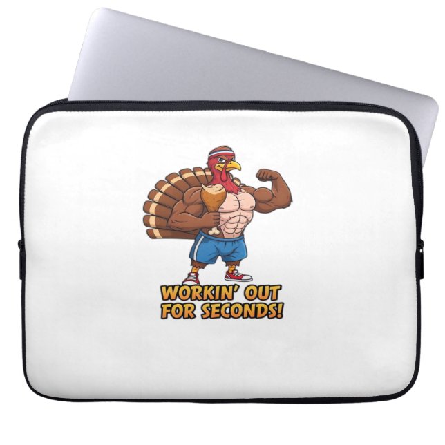 Muscular Turkey Gym Champion Funny Thanksgiving CL Laptop Sleeve (Voorkant)