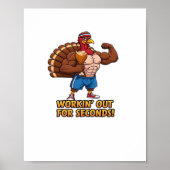 Muscular Turkey Gym Champion Funny Thanksgiving CL Poster (Voorkant)