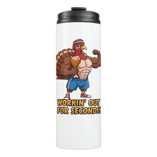 Muscular Turkey Gym Champion Funny Thanksgiving CL Thermosbeker (Voorkant)