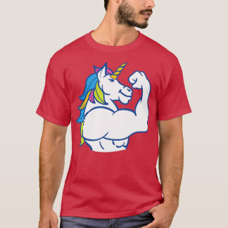Muscular Unicorn Funny Magical Fitness Bodybuilde T-shirt