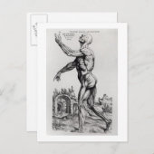 Musculatuur Structuur van een Man (b/w neg & print Briefkaart (Voorkant / Achterkant)