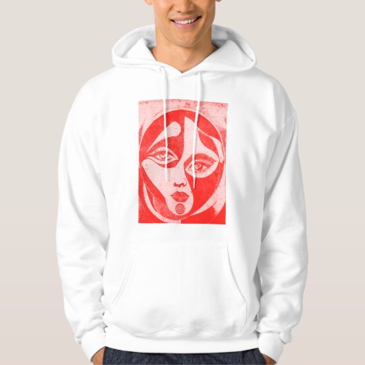 Muse in Beweging: Abstracte Gratie Hoodie (Voorkant)
