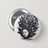 Muse in een dop (surrealisme) ronde button 5,7 cm (Voorkant /achterkant)
