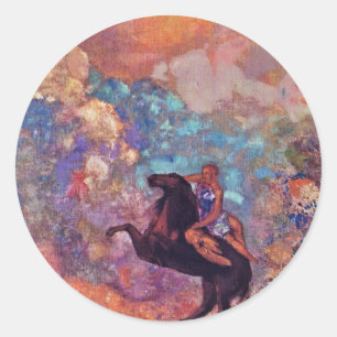 Muse on Pegasus by Redon Odilon (beste kwaliteit) Ronde Sticker