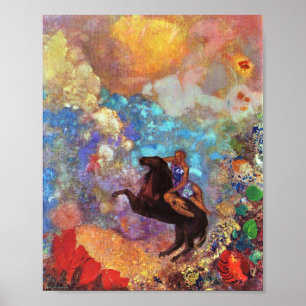 Muse on Pegasus Greek Mythology  Painting Poster