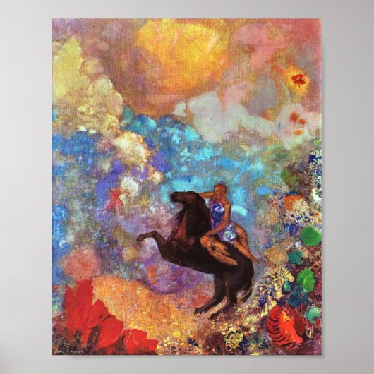 Muse on Pegasus Greek Mythology  Painting Poster (Voorkant)